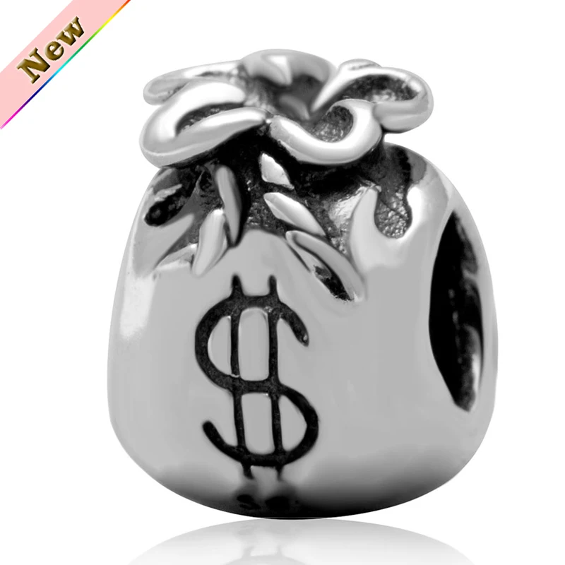 Бусины в форме доллара с резьбовым отверстием 4 5 мм серебряные подвески для