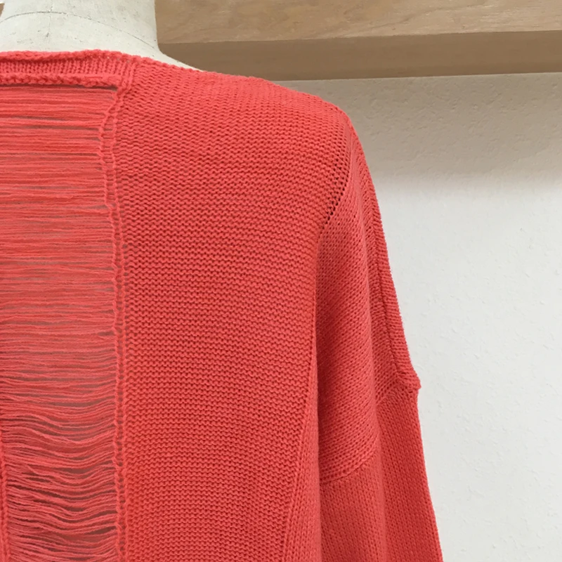 2018 Autumn Sweaters Batwing Sleeve Oversized Orange Sweater Winter Knitted Pullovers Women Sexy Back Hollow Out Jumper | Женская одежда