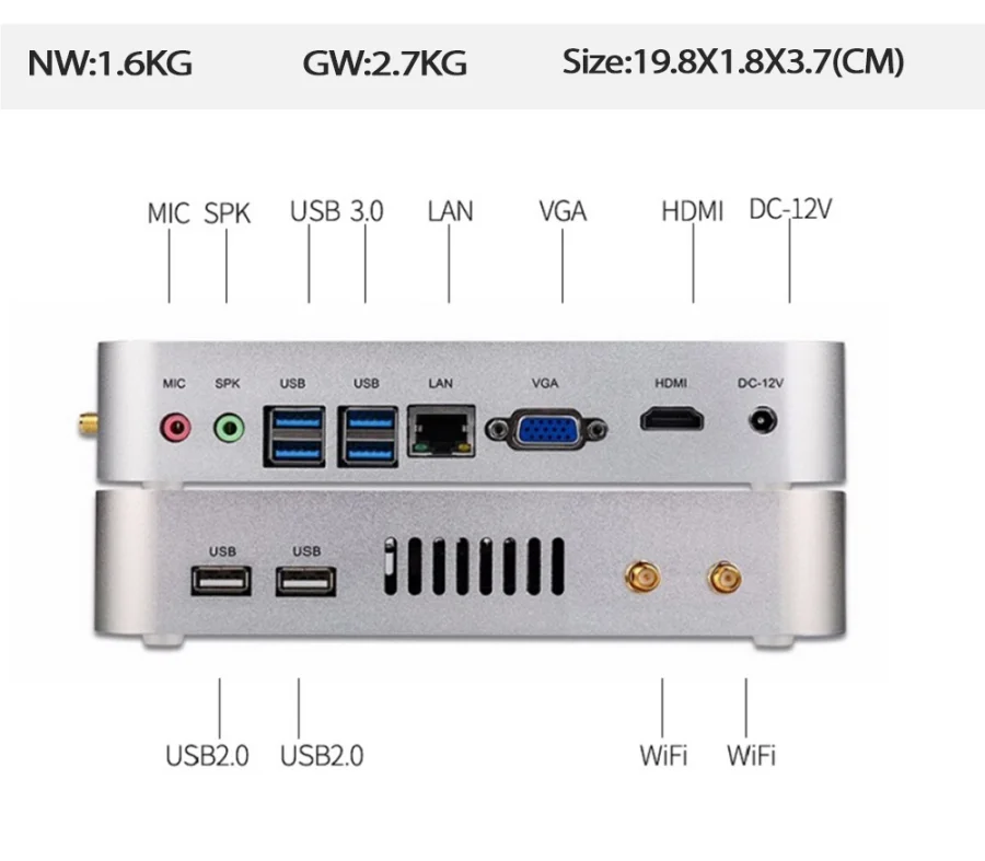 4K HTPC мини ПК Windows 10 Nuc компьютер Barebone мини ПК I5 4200u, i5 5200u, i7 4500u Макс 16G