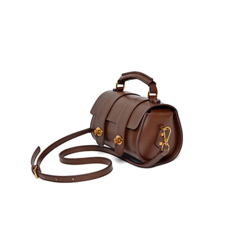 CHALLEN leather cylinder type handbag new European and American fashion leather Messenger bag handbag wild explosion women bag esufeir european and american fashion brand leather handbags oil wax leather handbag shoulder bag casual messenger bag