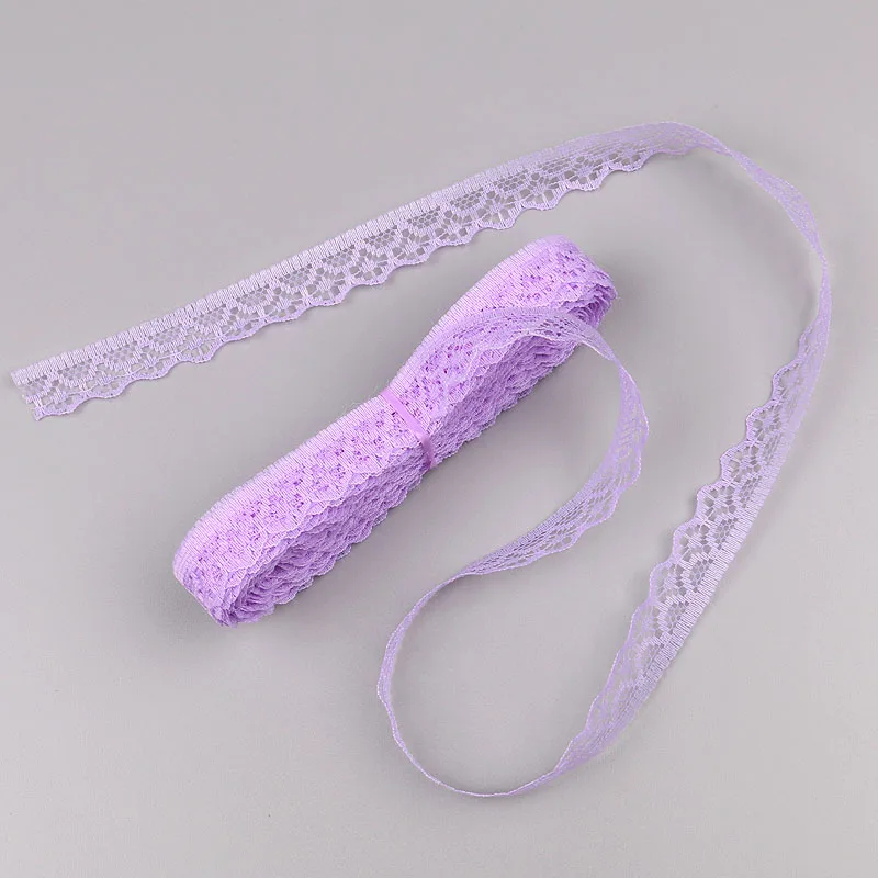 Light Purple 10 ярдов 14 мм широкая вышитая кружевная отделка Diy одежда свадебные Швейные аксессуары для художественного оформления кружевная лента для аппликации одежда ткань - Цвет: Light Purple