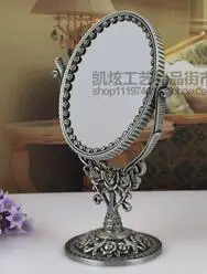 tin color small 1:2 увеличительное винтажное двухстороннее настольное Ретро металлическое косметическое зеркало для макияжа большое 332C - Цвет: tin color small