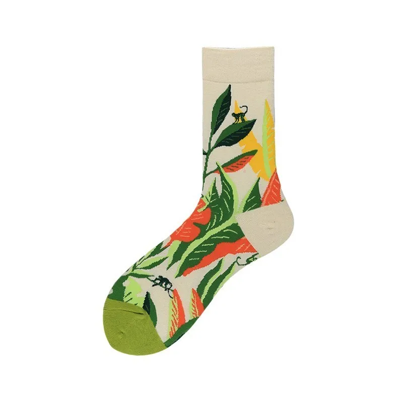 15 PEONFLY, 21 цвет, мужские носки, кактус, лотос, растение тюльпаны, с принтом Happy Socks, забавные, красочные, Harajuku Motion Calcetines Hombre - Цвет: 15