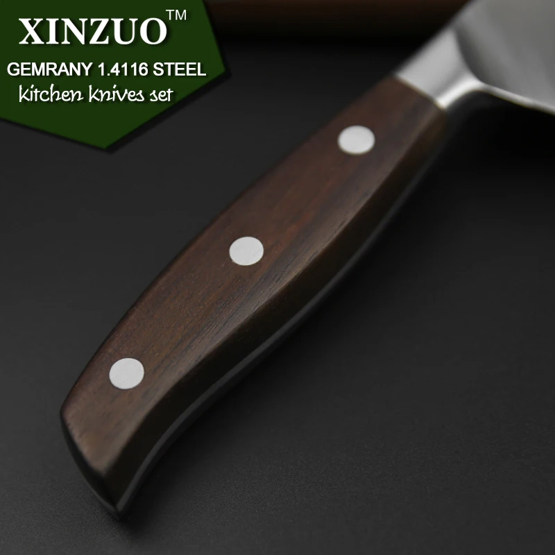 XINZUO, кухонные инструменты, 3 шт., набор кухонных ножей, универсальный нож шеф-повара Satoku, немецкая бритва из нержавеющей стали 1,4116, острые кухонные инструменты