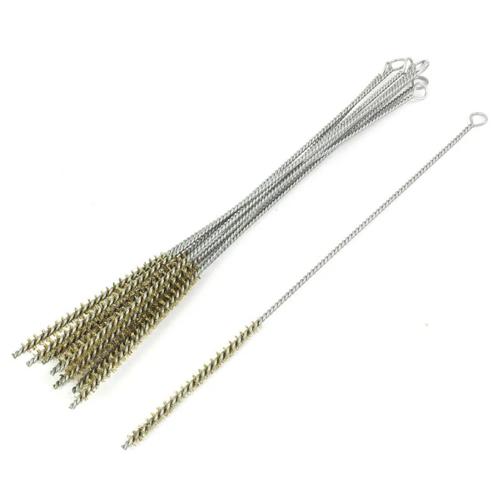 

10 Pcs 6mm Diameter Brass Wire Tube Brush Cleaning Tool 30cm Length Silver Tool