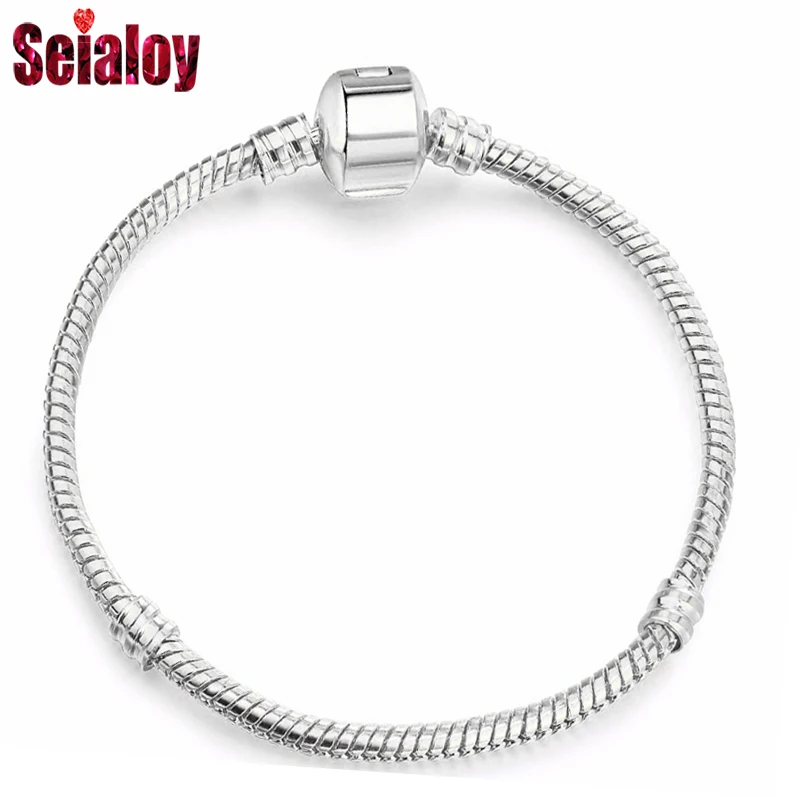 JCL001 SEIALOY мультфильм Роза плотный инкрустация сердце браслет цепочка Шарм Бренды Тонкий браслет для женщин девочек DIY браслеты ювелирные изделия - Окраска металла: JCL001