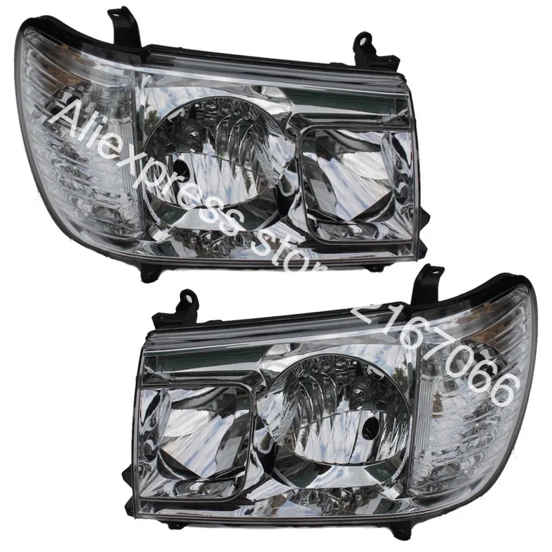 Фары подходят для TOYOTA LAND CRUISER 100 1998 1999 2000 2001 2002 2003 2004 прозрачные с левой и правой