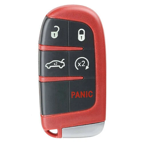 5 Button Keyecu красный пульт дистанционного ключа оболочки чехол Замена Fob для Chrysler Jeep Dodge Challenger, Charger Дротика Durango 2011 - Количество кнопок: 5 Button