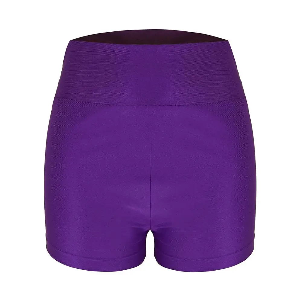 Purple Сексуальные горячие дышащие эластичные шорты с широким поясом Спортивная одежда для женщин спортивные шорты для спортзала высокая Талия Короткие брюки шорты для йоги - Цвет: Purple