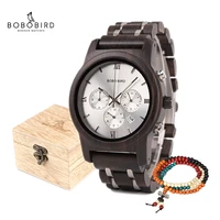 bobo bird wooden men watch wooden stainless steel date quartz chronograph watches luxury mens gift timepieces relogio masculino