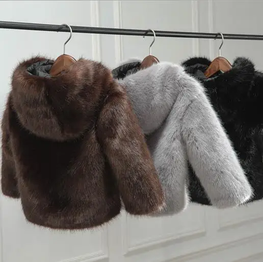 На осень-зиму пальто для детей с капюшоном и воротником Куртка manteau Hiver 2017 adolescente
