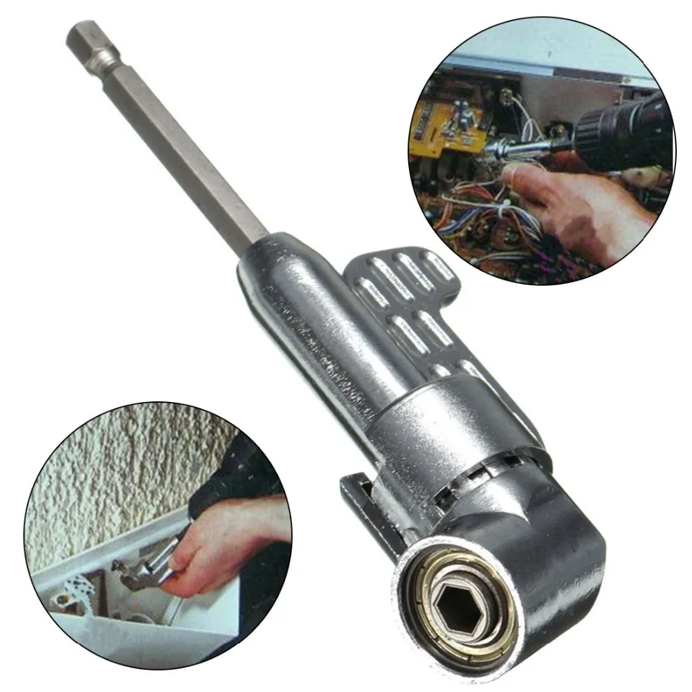 

1/4'' Screwdriver Angle Bit Driver Adapter 105 Degree Adjustable Thumb Flange Off-Set Power Head Power Drill