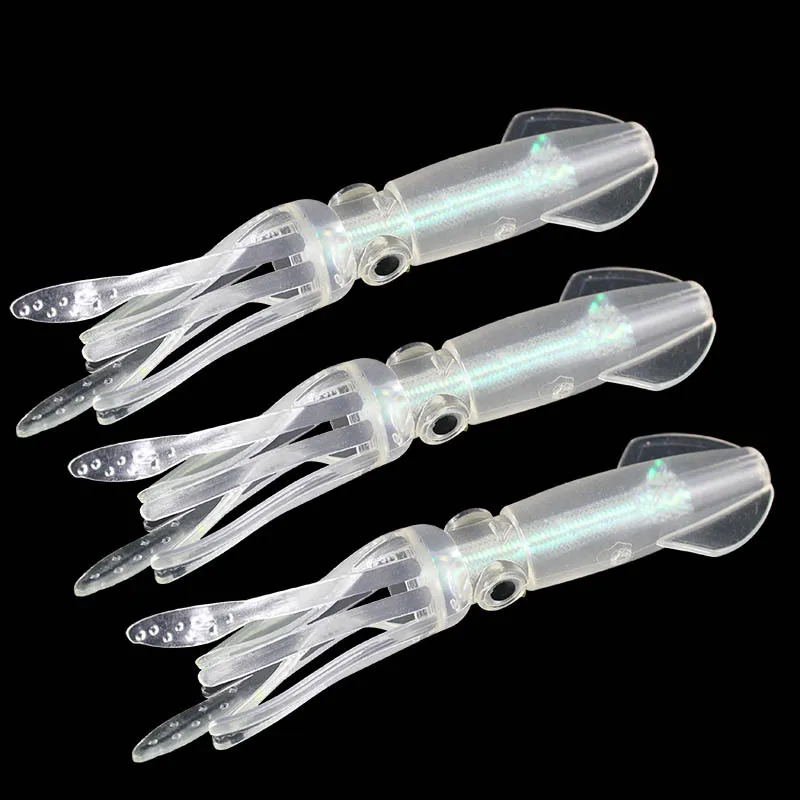 5 искусственных кальмаров приманка большой мягкий осьминог 10 см 9 г тело внутри