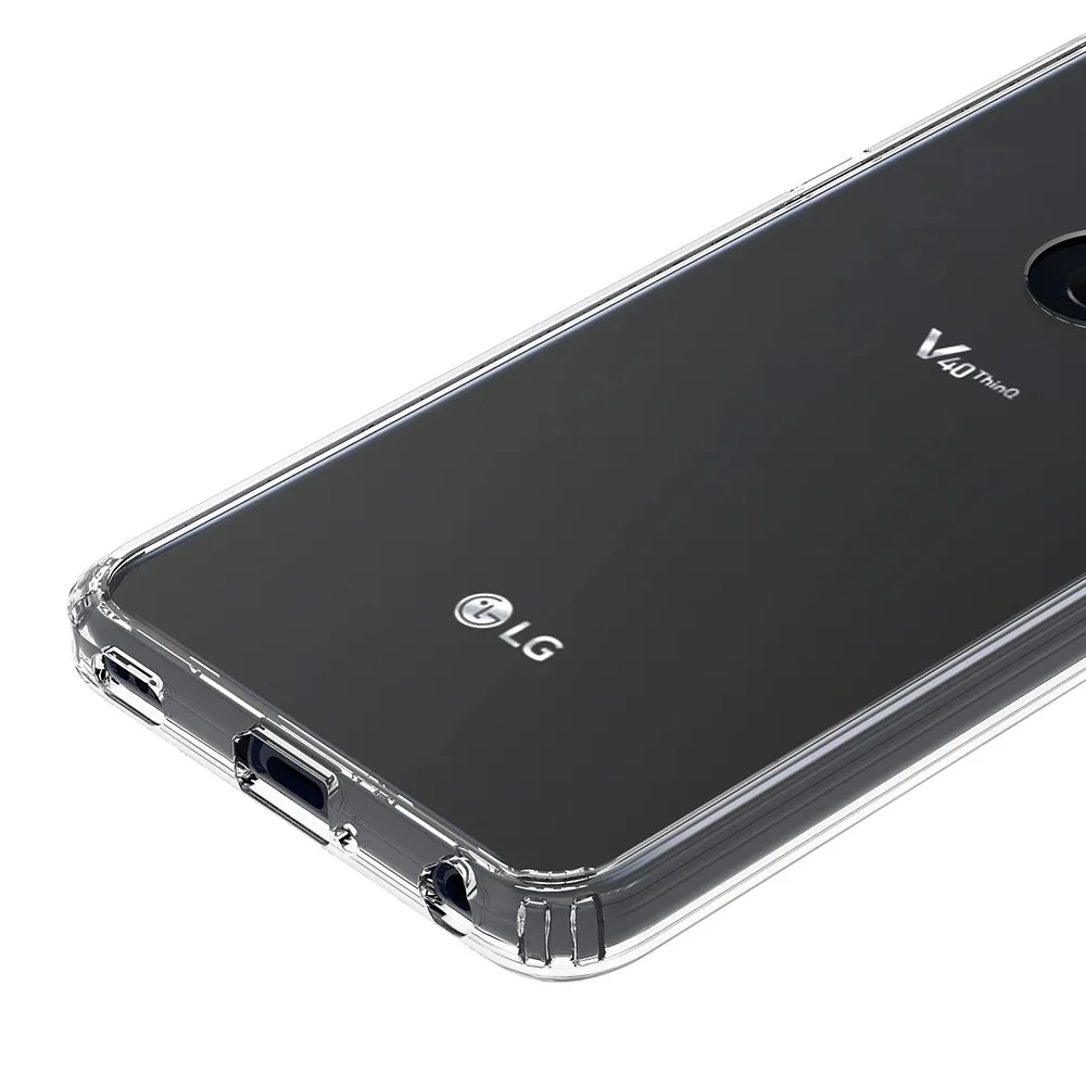 Прозрачный Акриловый чехол для телефона для LG V40 чехол противоударный Бампер Защитный чехол-гибрид из ТПУ Жесткий прозрачный чехол для LG V30/V40 ThinQ задняя крышка