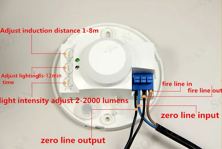 220V-240V 360 degrees Microwave induction switch mounted Microwave sensor Radar body induction switch Move Object sensor