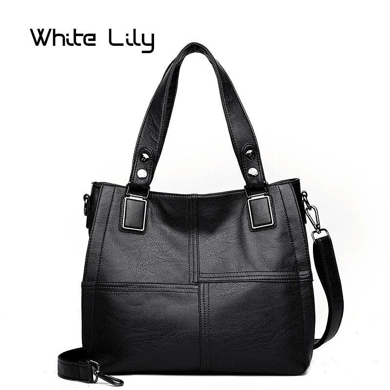 

New Fashion Luxury Patchwork Women's Tote Bag Designer High Quality Soft PU Leather Handbag Ladies Shoulder Bag