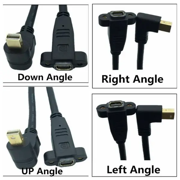 Правый левый вверх вниз 90 градусов угловой мини DP к Мини кабель DisplayPort удлинитель