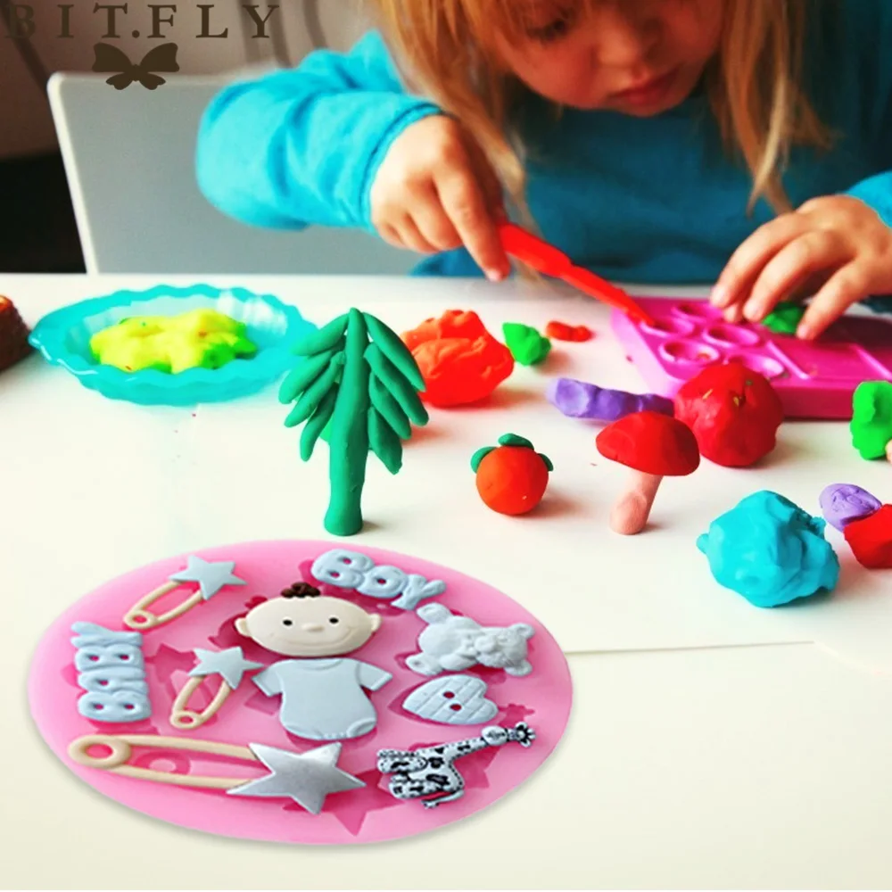 1 шт 3D DIY силиконовая форма для мальчиков или девочек глиняная торта шоколадные