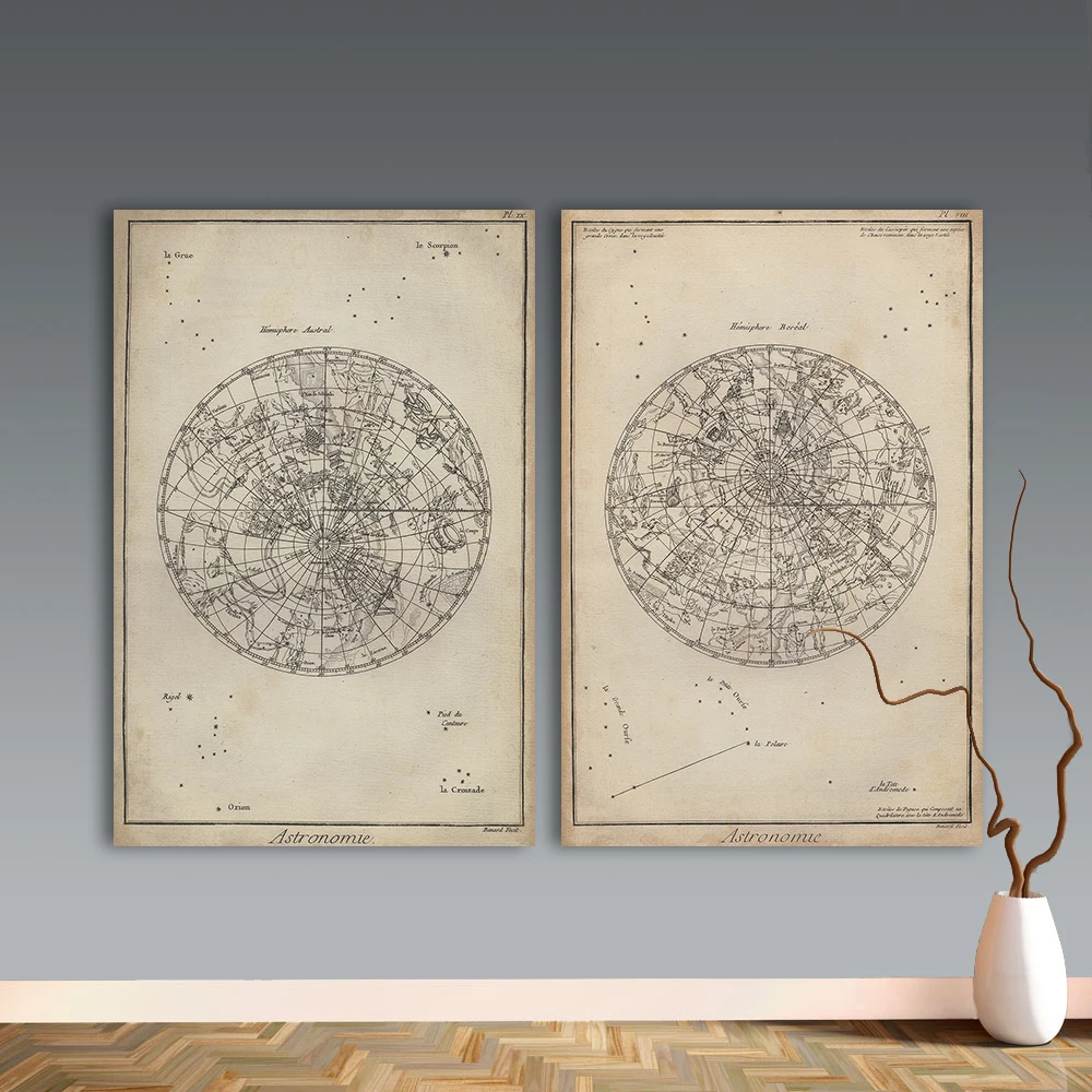 WANGART винтажная большая карта мира холст живопись настенные картины для гостиной