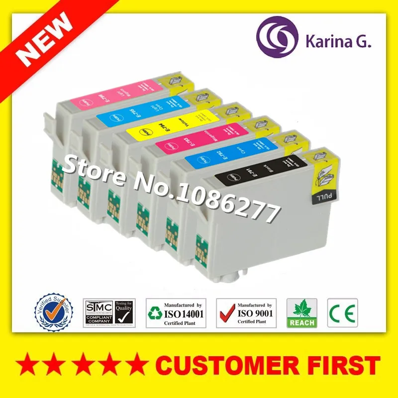 6PK совместимый с T0791 T0796 чернильный картридж для Epson Stylus Photo 1400/1500W P50 Artisan 1430 PX650/660/660