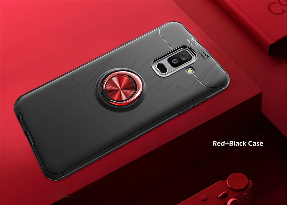 Для Samsung Galaxy A6 чехол силикагеля крышка Автомобильный держатель Подставка Магнитная кронштейн палец кольцо ТПУ чехол для Samsung A6 plus