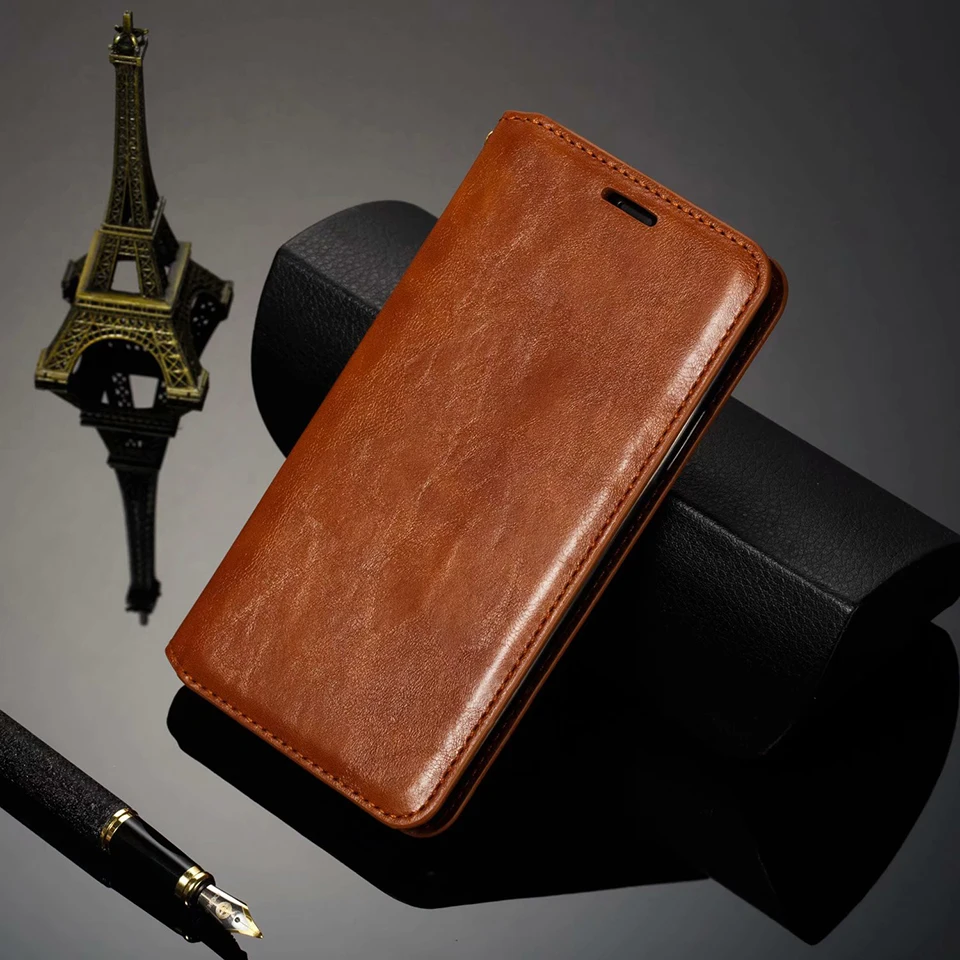 brown Роскошный кожаный чехол-книжка для Xio mi Red mi Note 8, 7, 6, 5 Pro, 8A, K20, бумажник с подставкой для карт, Магнитный чехол-книжка для Xio mi 9T Pro 9se - Цвет: brown