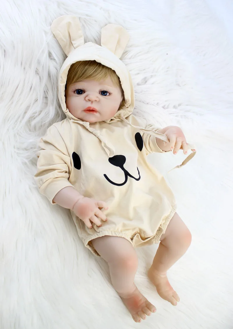 

NPKCOLLECTION 22" Full Silicone Newborn Baby Boy Realistic Newborn Doll Alive Bebe Boneca Toy Waterproof Boy and Girl Partners