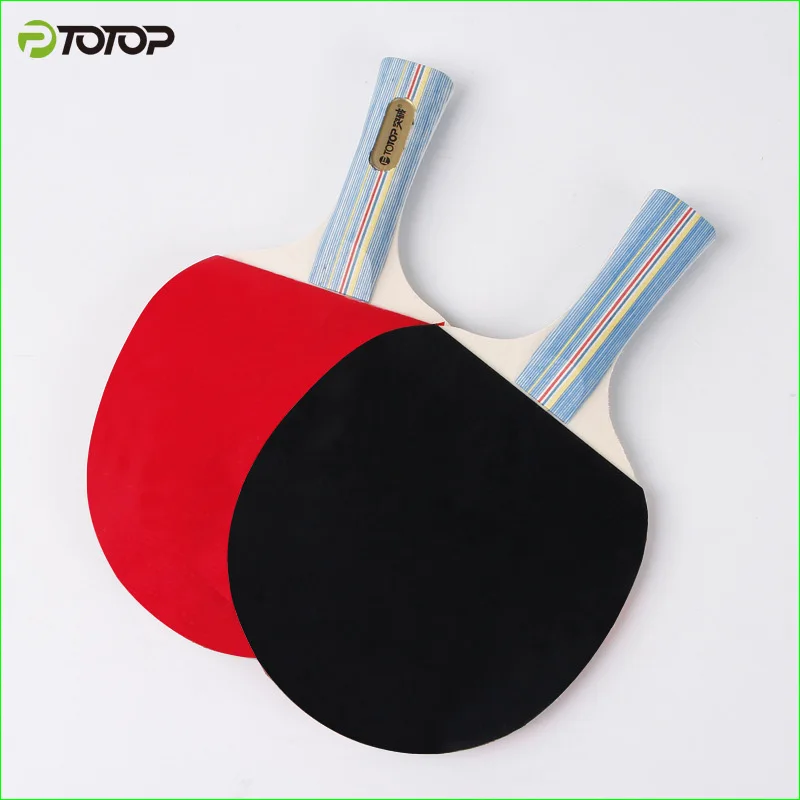 PTOTOP Table Tennis Racket Two Long/Short Handle Ddouble Pimples-in Rubber Pingpong Rackets and Three Balls | Спорт и развлечения