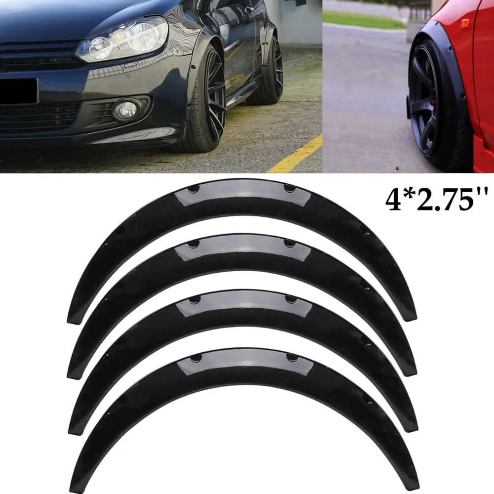 2.75 Inch GlossBlack 4 шт. 2,75 дюйма 70 мм 2 дюйма 50 мм Универсальный глянцевый черный карбоновый гибкий автомобильный корпус для крыла вспышки расширение широкие колесные арки - Цвет: 2.75 Inch GlossBlack