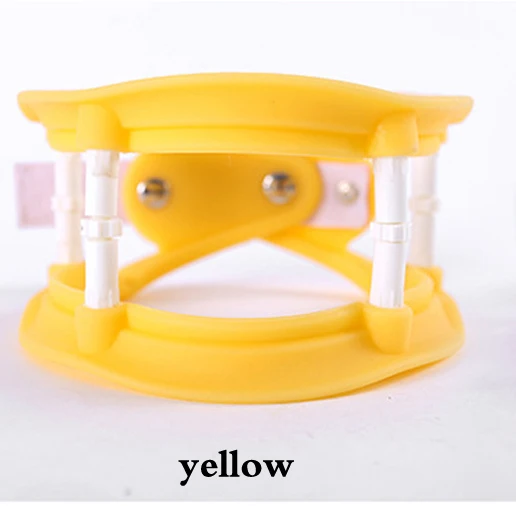 yellow 2 цвета Регулируемый силиконовый шейный массажер для шеи Позвонки Растяжка Поддержка Корректор массажер Релаксация - Цвет: yellow