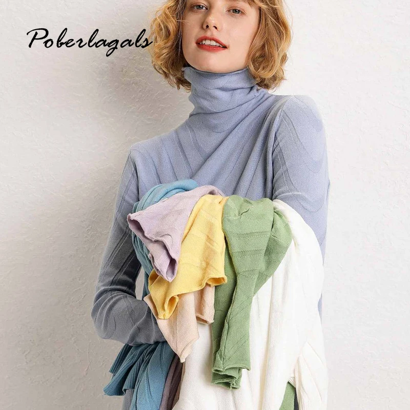 Autumn ripple sweater women winter wool blends pullovers turtleneck elegant Knitted sweaters female jumper womens clothing 2019 | Женская