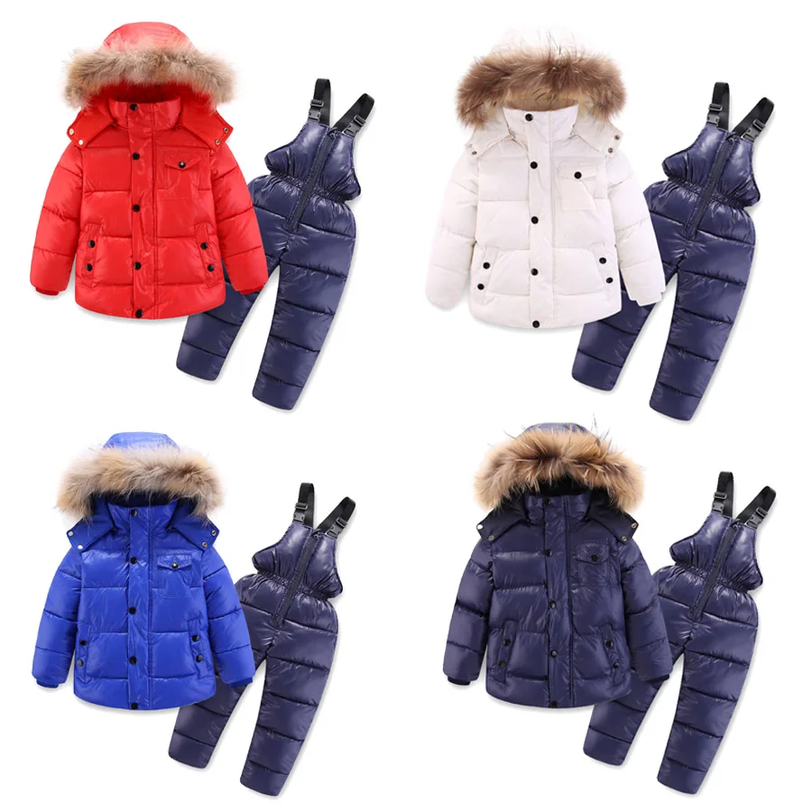 Children's Clothing Winter Boys Suit Ski Jacket -30 Degrees Russian Kids Sports Down Cotton Coats Pants Warm Clothes Thicker | Детская