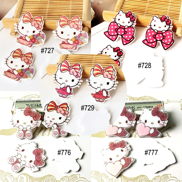 Kawaii мультфильм фигурка KT Декор для дома с изображением кота плоский задний