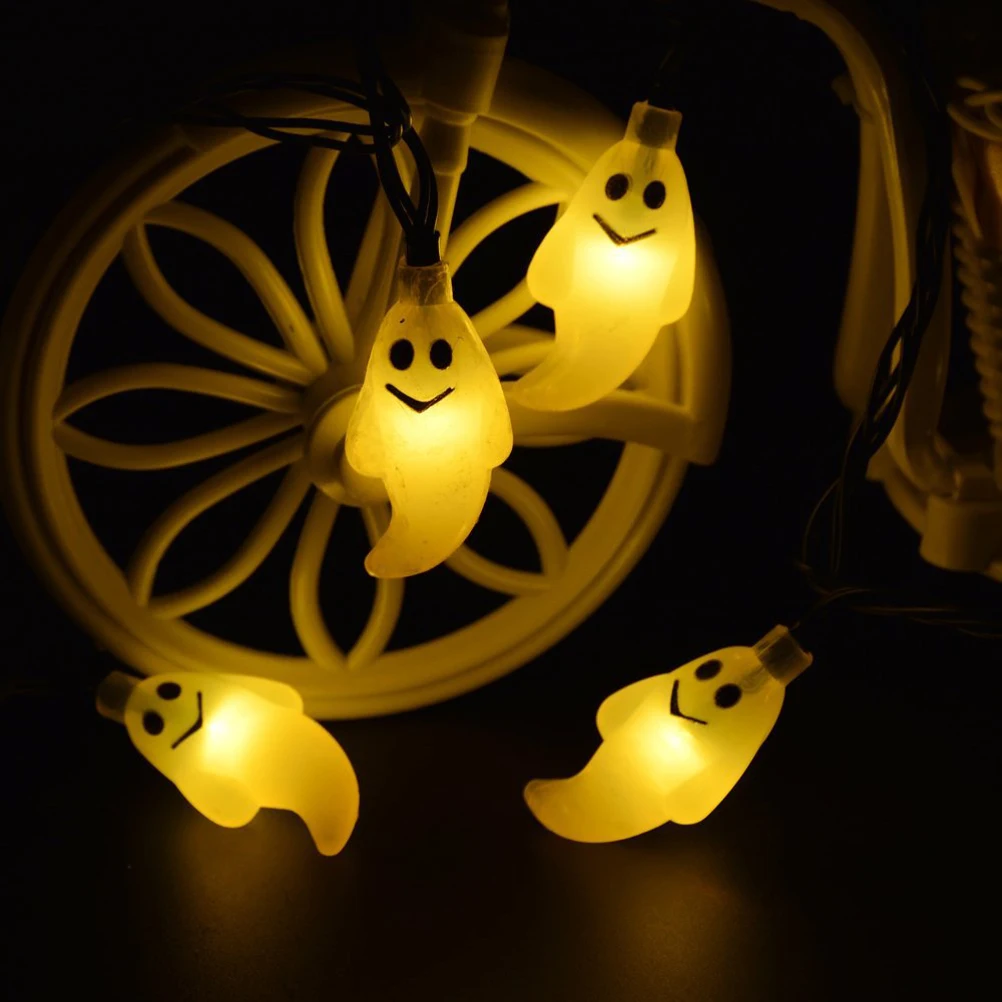 Хэллоуин 30-LED Ghost Солнечная световая гирлянда для патио сада украшения свадебной