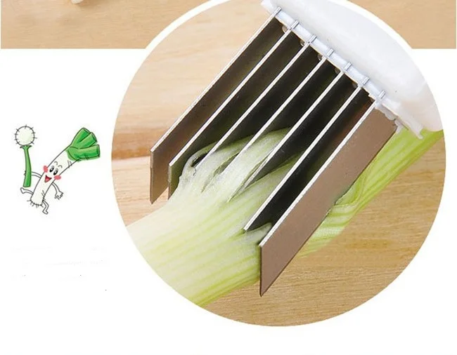 1 шт. зеленый луковый резак из нержавеющей стали устройство для нарезки лука с