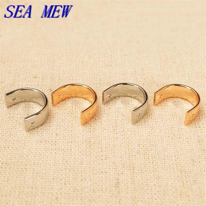 

13*9.5mm Fashion Copper U-shaped Perforated Connector Raw Brass White K Gold Color For Earring Accessories Jewelry Making 100PCS