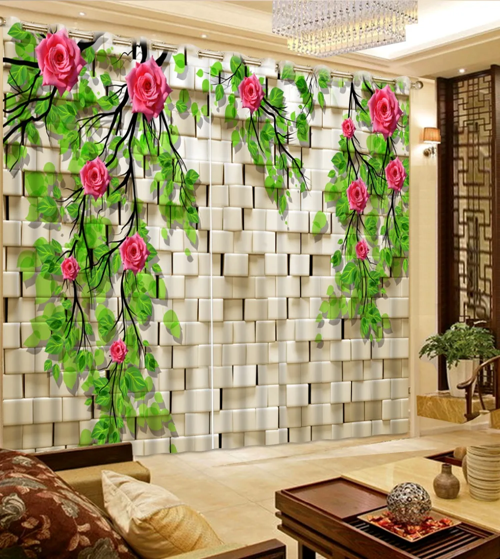 

2019 New Curtains stereoscopic flower Window Curtain Living room Bedroom Customize any size 3d Curtains