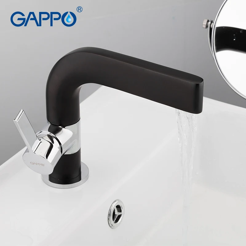 Смеситель для раковины GAPPO черный кран ванной комнаты крепление на