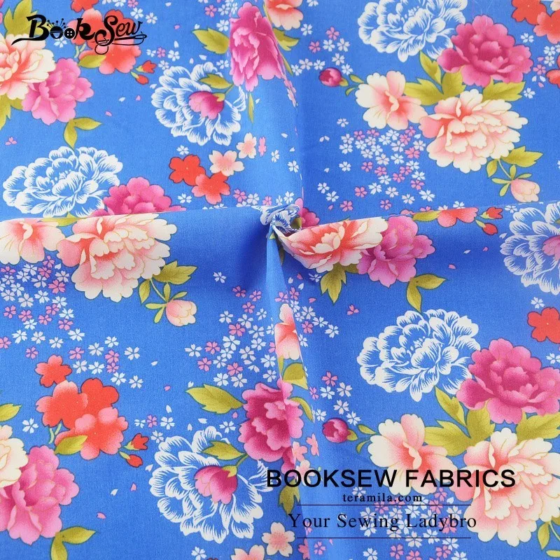 Booksew 100% хлопчатобумажная Поплиновая ткань жировая четверть цветочный дизайн