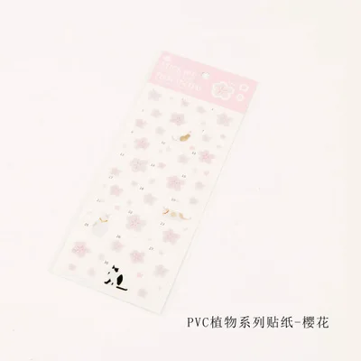 ying hua 1 шт. милый кот прозрачные наклейки дневник ярлык наклейка мультфильм DIY декоративные наклейки - Цвет: ying hua