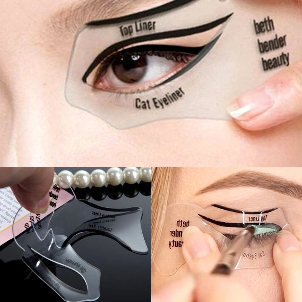 2 шт. трафарет для подводки глаз наклейка в виде кошки шаблон моделирования карты