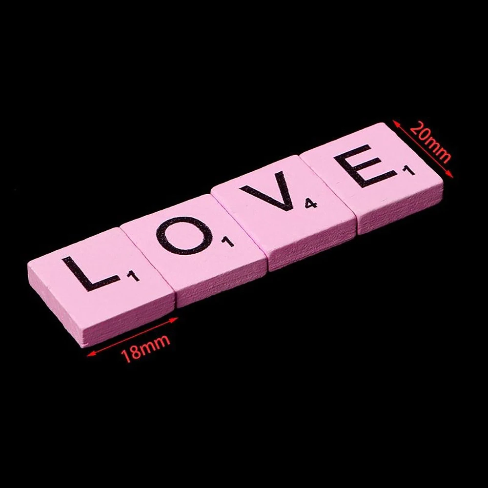 

100 Wooden Alphabets Scrabble Tiles Black Letters Numbers Craft Wood Valuabe