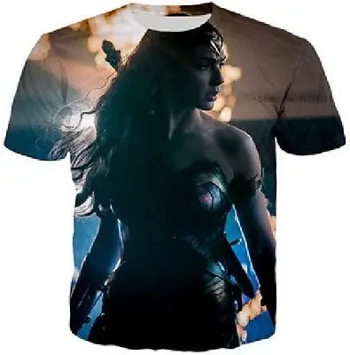 Новинка супергерой 3D футболка сексуальная Gal Gadot DC Wonder Woman повседневная мужская