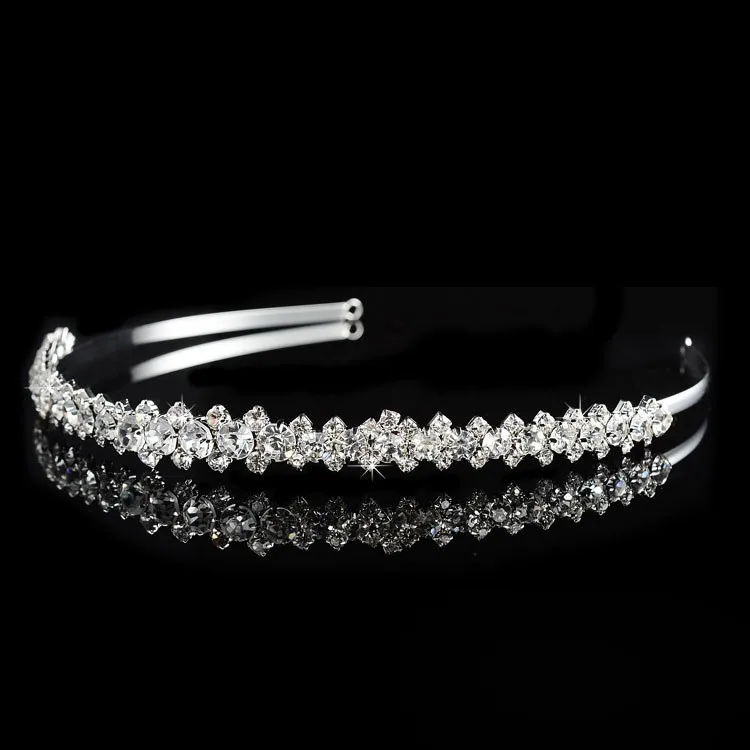 SLBRIDAL сплав Свадебный Тиара головной убор со стразами Хрустальная Свадебная Тиара головной убор жемчуг свадебные аксессуары для волос женские ювелирные изделия