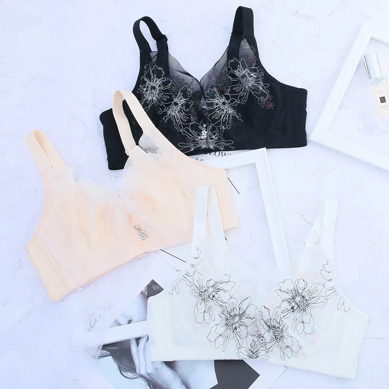 Новое поступление плюс Размеры бюстгальтер ультратонкий Кружева Bralette для женщина Push Up хлопковый бюстгальтер на косточках C D чашки бюстгальтеров тонкое нижнее белье