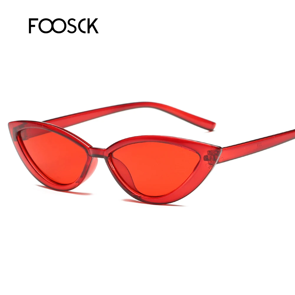 

FOOSCK New Small Ladies Sexy Cat Eye Sunglasses Women Fashion Brand Vintage Retro Sun Glasses UV400 Gafas Oculos De Sol Feminino