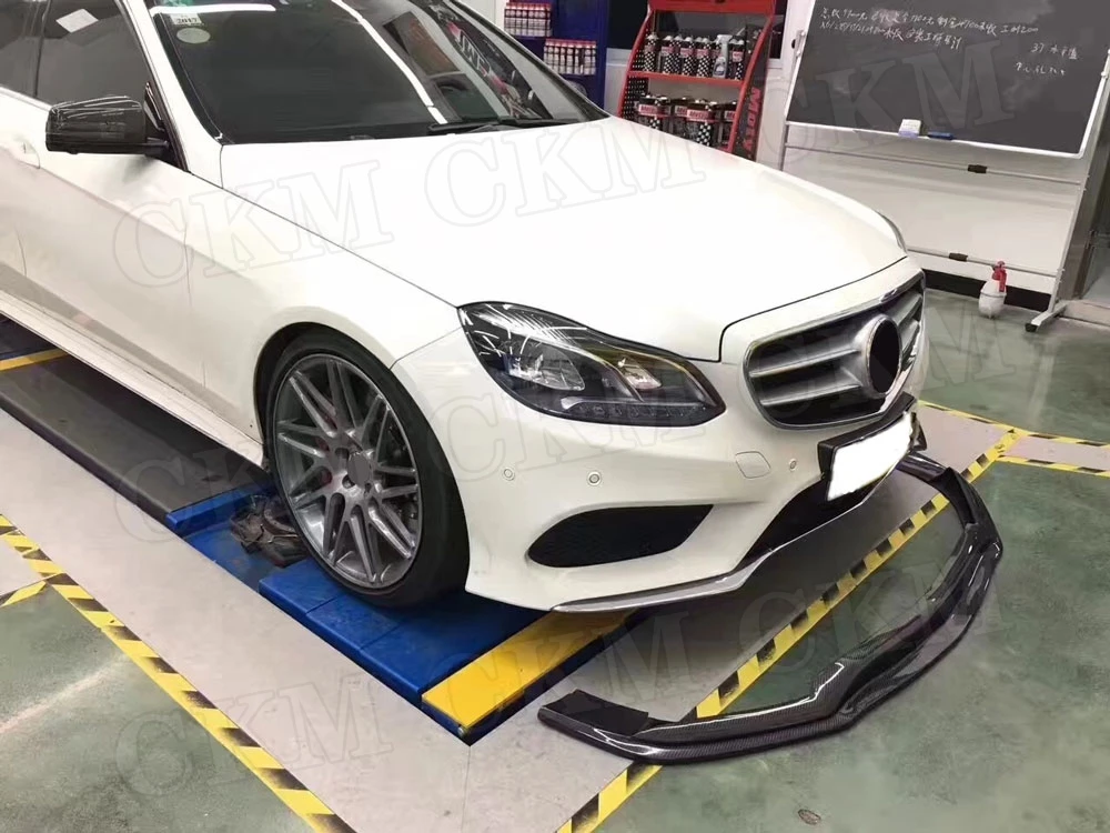 Карбоновое волокно передний бампер спойлер для Mercedes Benz E Class W212 E260 E300 E400 Sport Sedan 4 двери стайлинга автомобилей