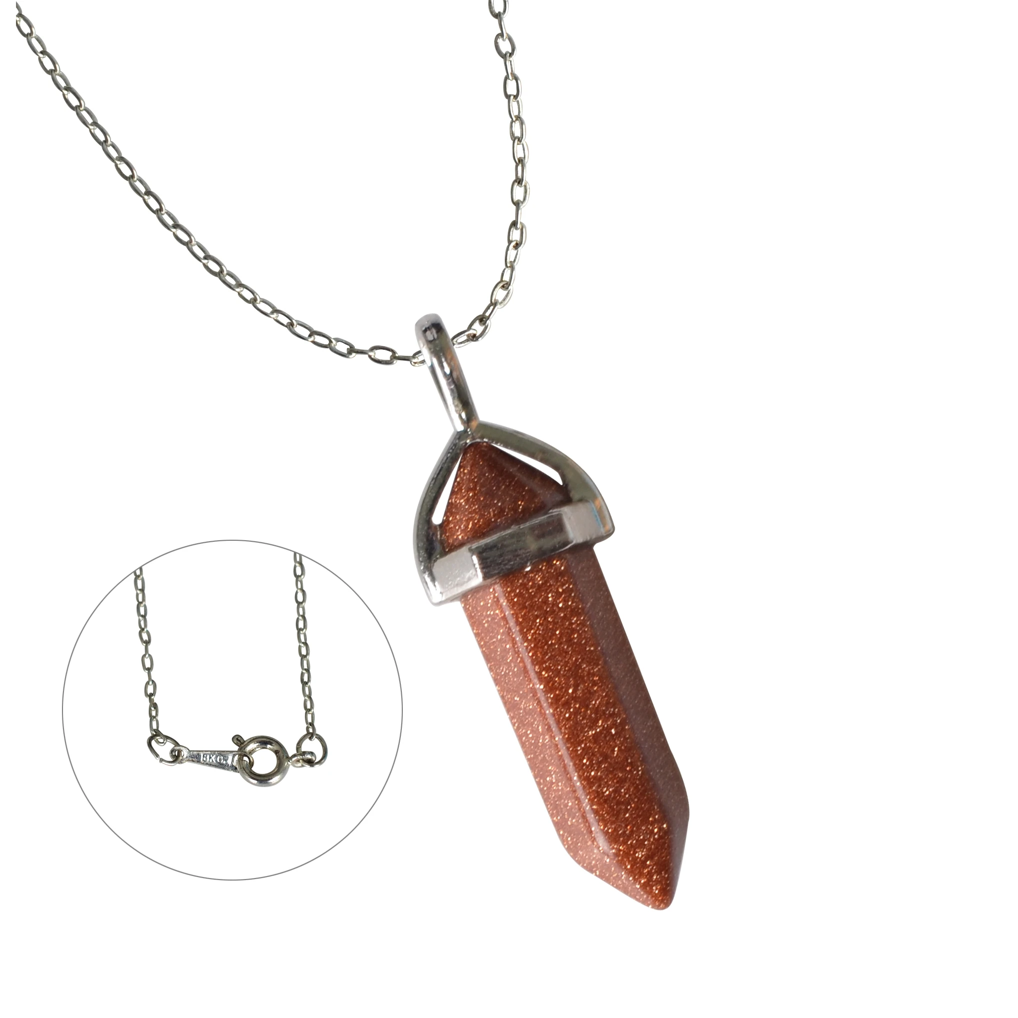 Винтажное ожерелье с кулоном из кварца и кристаллов для женщин howlite, ожерелье из лазурита с тигровым глазом, модное ювелирное изделие, бижутерия - Окраска металла: Gold Stone