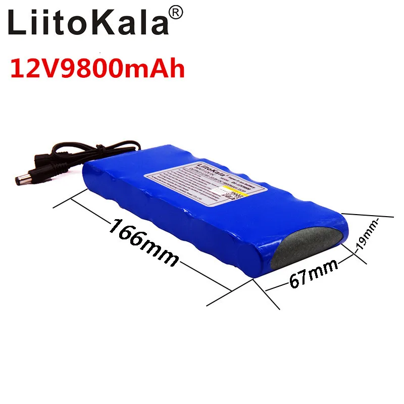 Liitokala 12v 9800 mAh перезаряжаемая литиевая батарея 3S3P Конденсатор DC монитор камеры