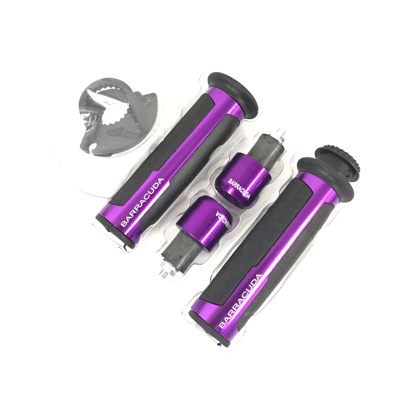 Фиолетовый BARRACUDA CNC 7/8 ''мотоцикл Ручка Бар крышки/руль ручки Комплект Универсальный 22 мм дорога и гонки мото гоночное сцепление с коробкой - Цвет: Фиолетовый